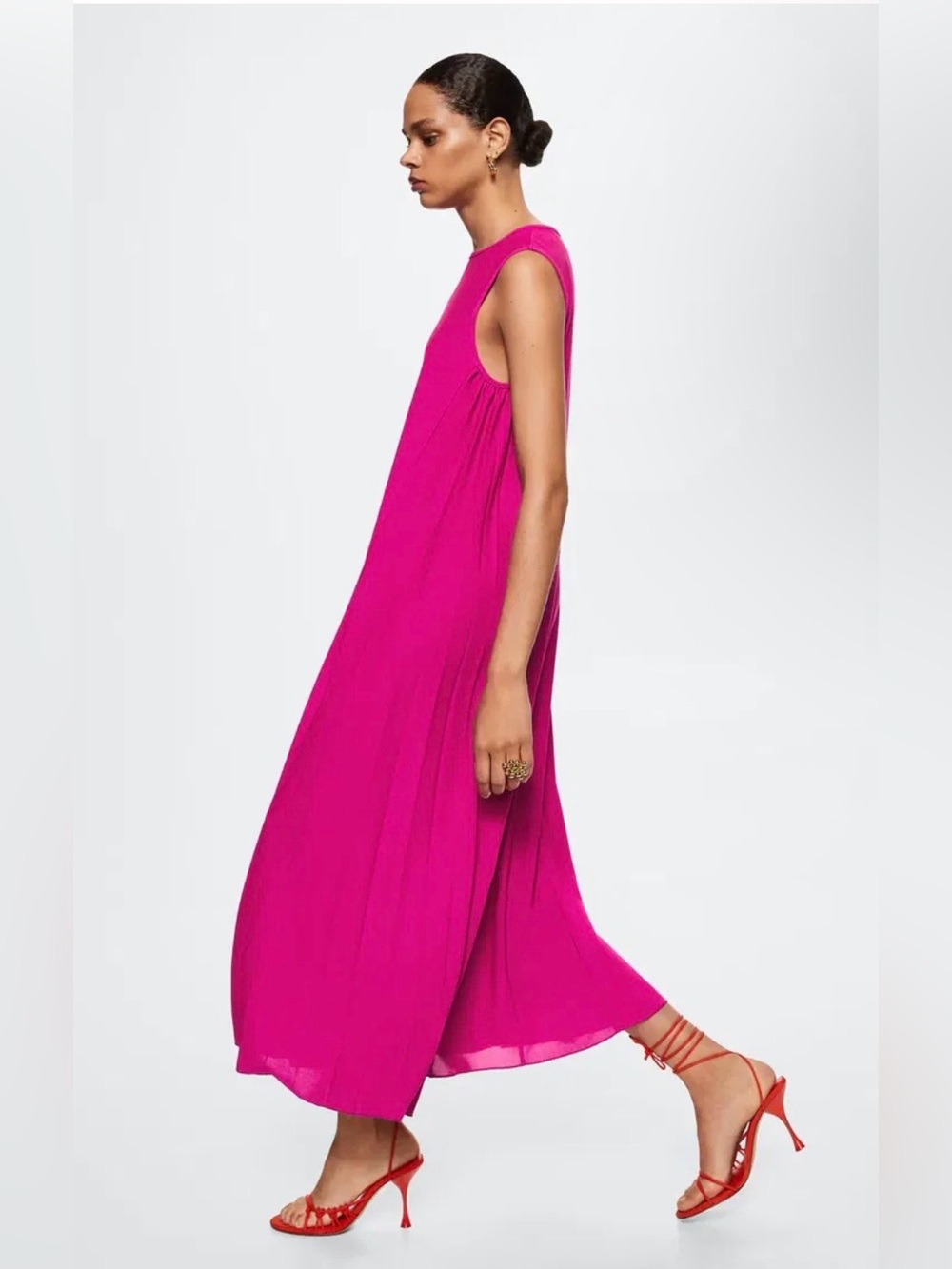 Banana Republic Sleeveless Fuchsia Maxi Dress size M